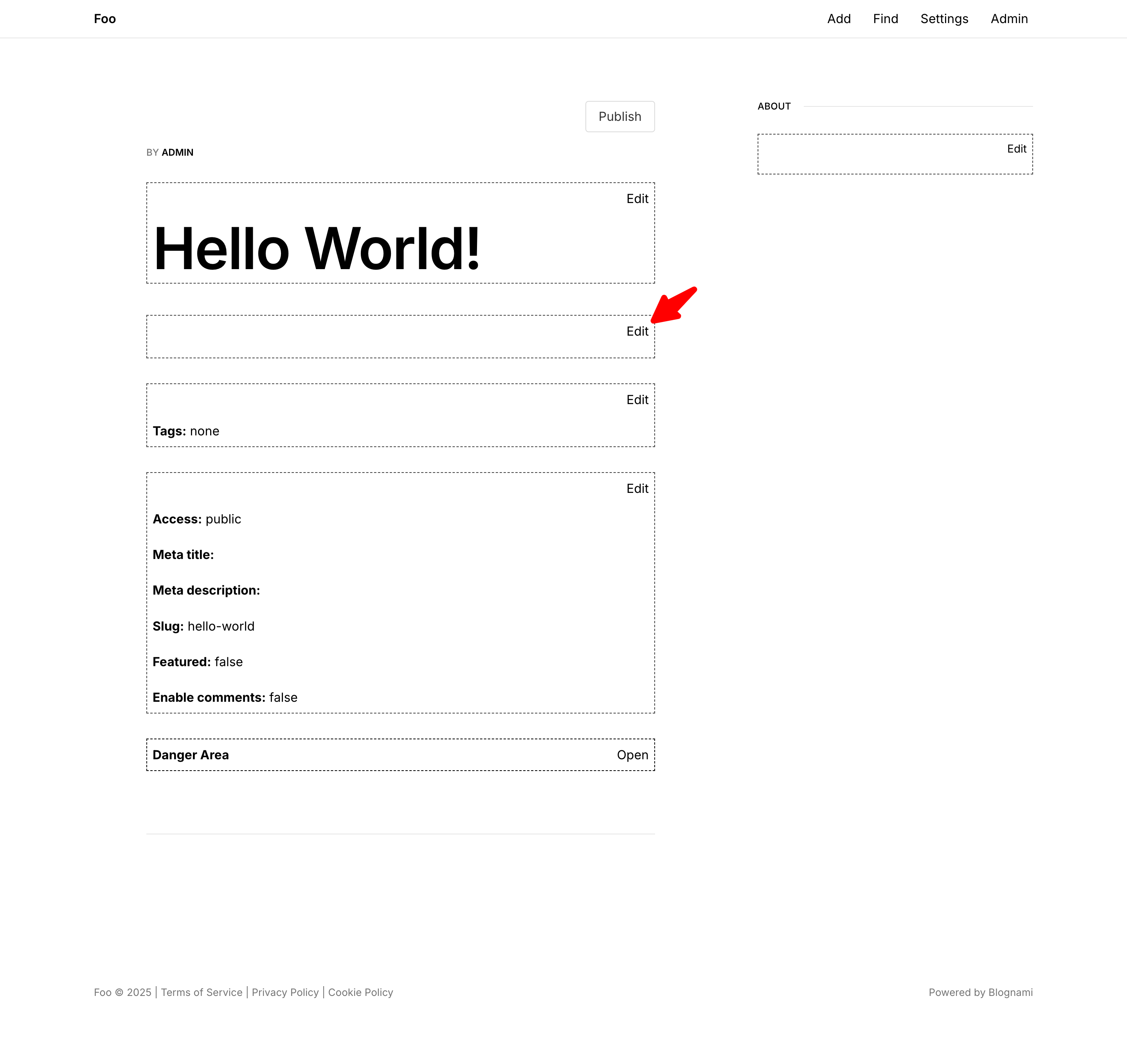 Edit Hello World post body